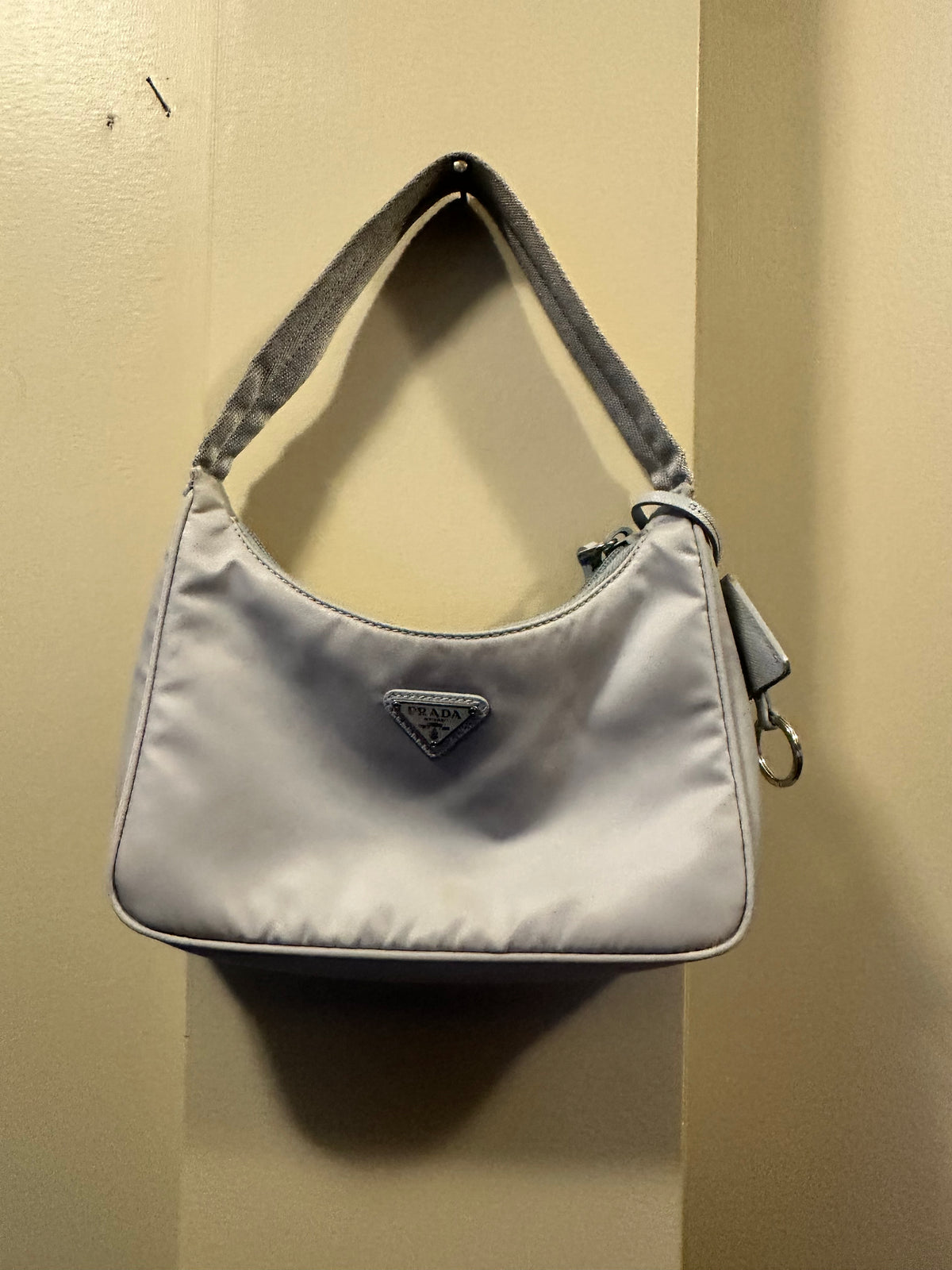 Gray Prada Re-Edition 2000 Shoulder Bag