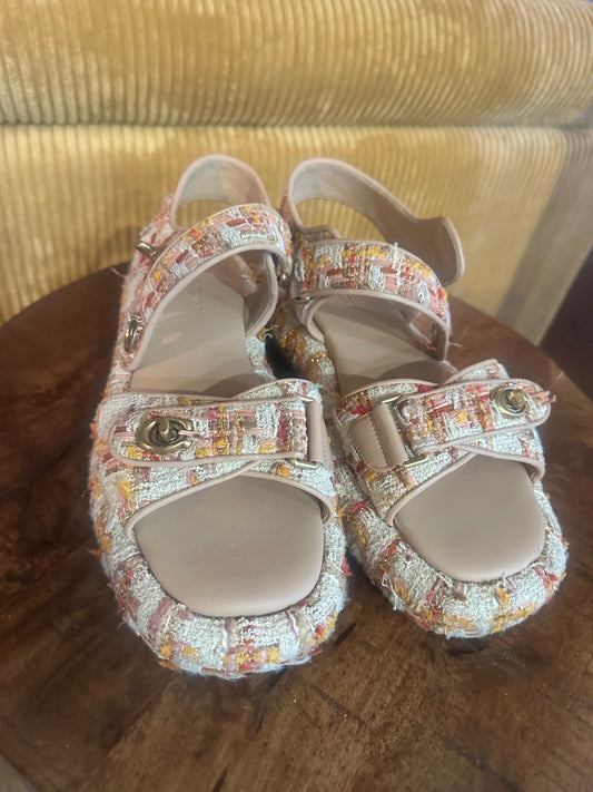Coach Tweed Sandals size 9